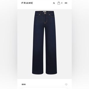 Frame Denim Dark Blue high rise wide leg jeans